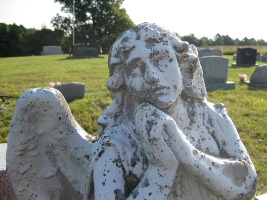 Angel stone in Maple Hill cemetery
